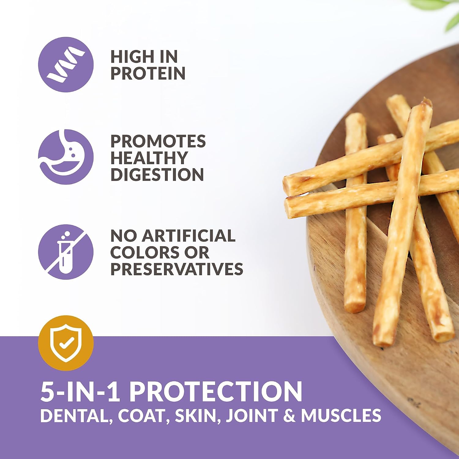 Wild Eats Real Duck Collagen Bully Sticks for Dogs, 25 Pack, Rawhide Free