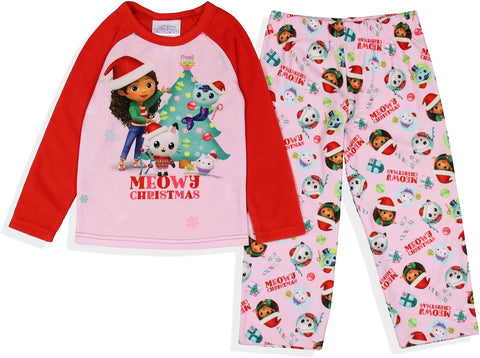 Gabby's Dollhouse Toddler Girls' Meowy Christmas Show Sleep Pajama Set