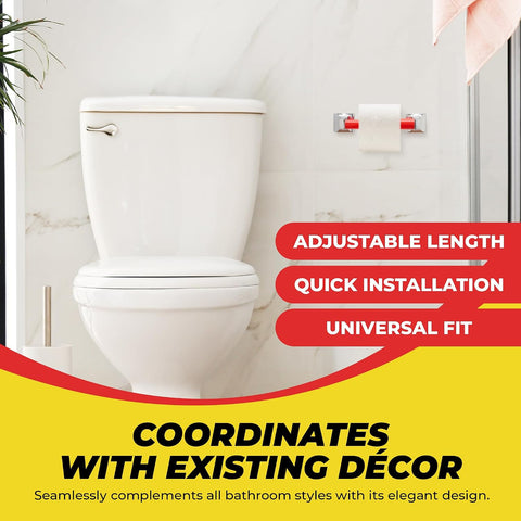 Qualihome RED Universal Plastic Spring Loaded Toilet Paper Roll Holder Replacement Rod, RED Toilet Paper Roll Replacement Rod
