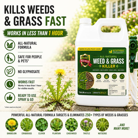 Natural Armor Weed & Grass Killer - 1 Gallon (128 oz) w/Sprayer (128 OZ. Gallon)