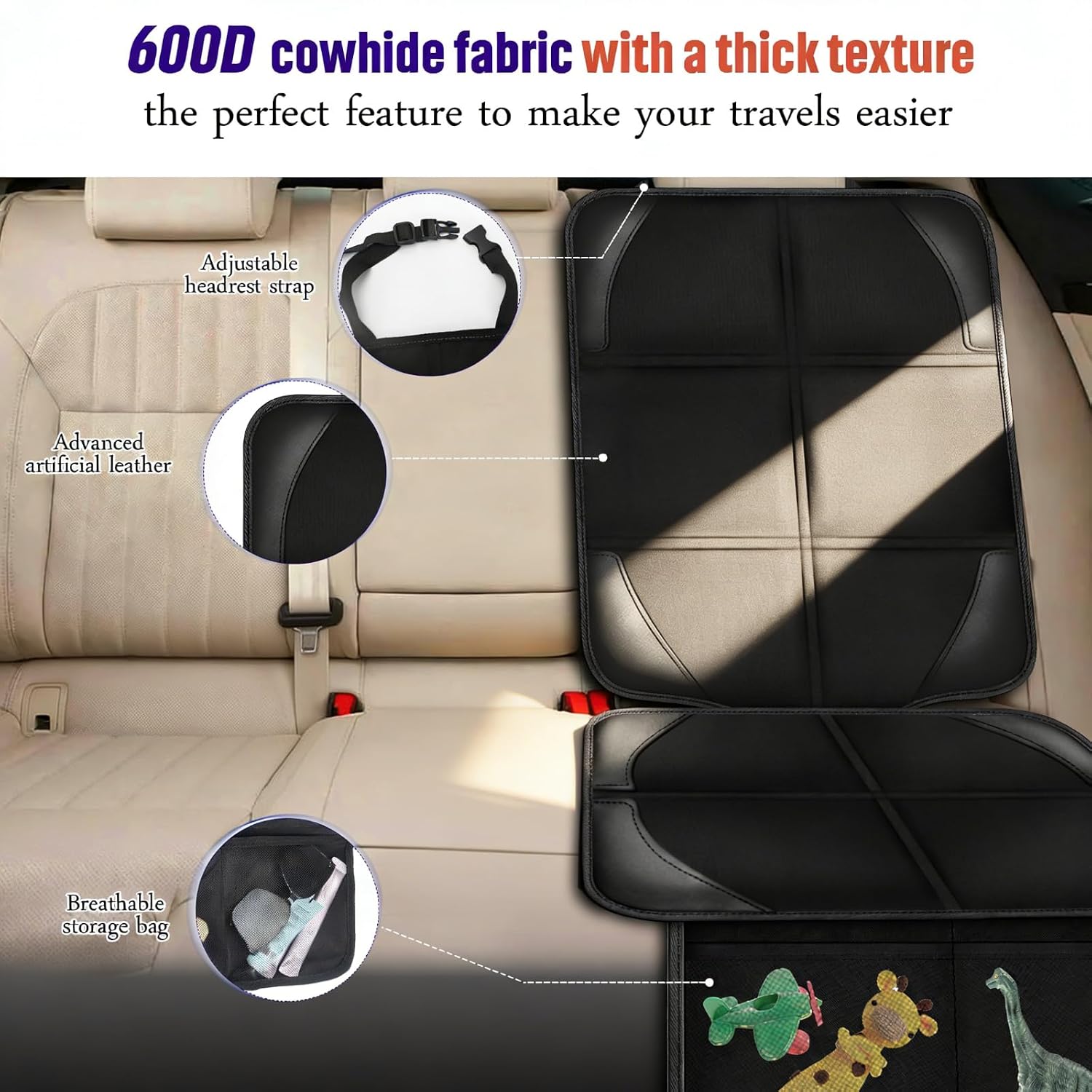 Bacgnyer Car Seat Protector 1 Pack, Waterproof Car Seat Cover for Baby