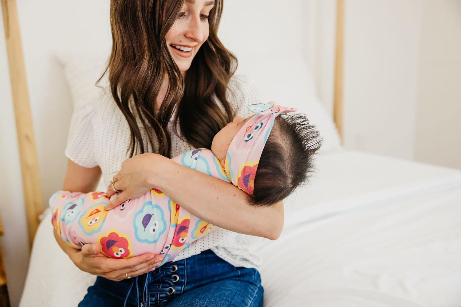 Copper Pearl Swaddle Blankets for Newborns | Soft Stretchy Receiving Blankets for Boys and Girls | Large 46 x 46 Inch Baby Blankets | Lightweight and Breathable Swaddles | Abby and Pals