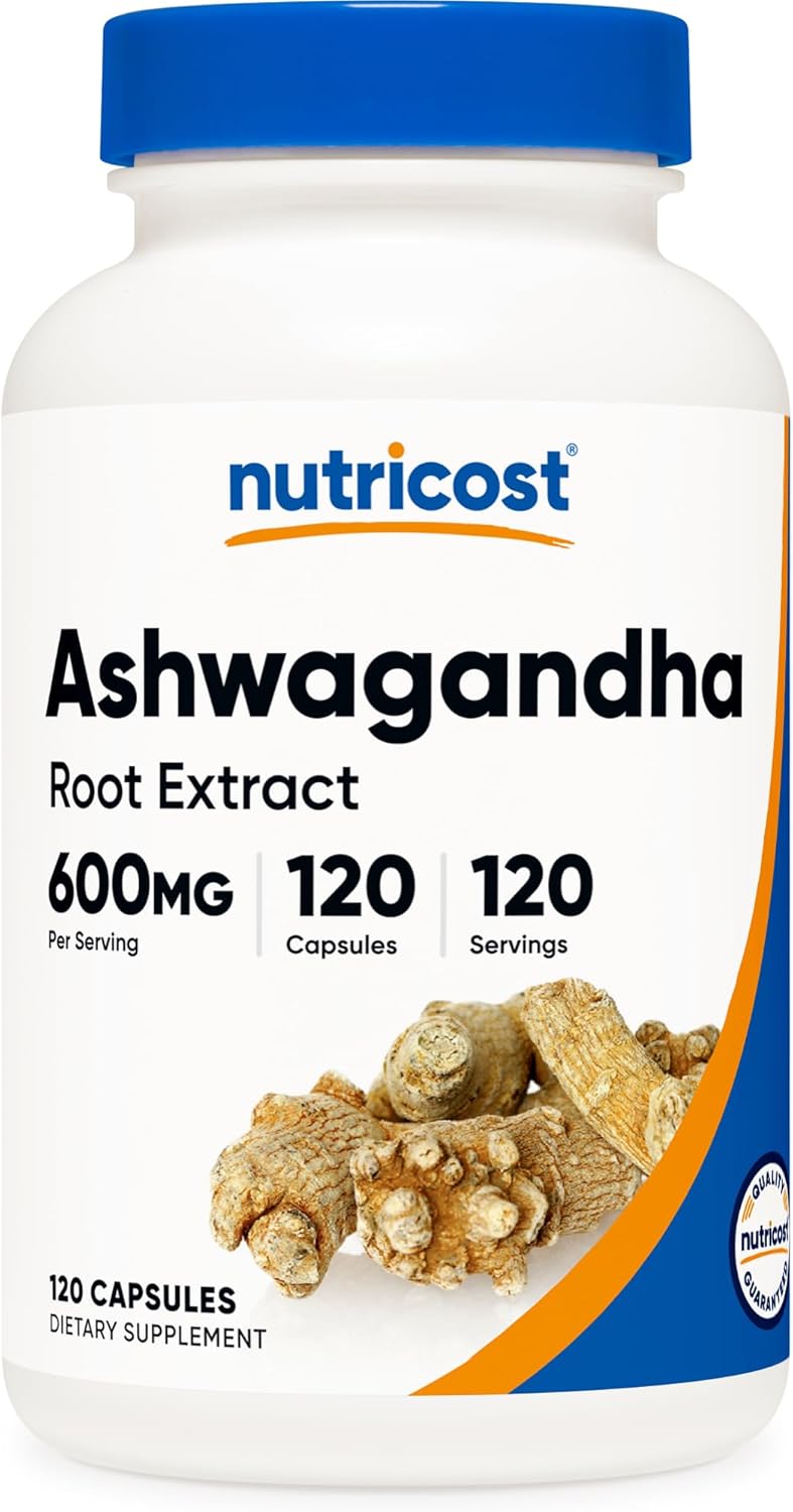 Nutricost Ashwagandha Herbal Supplement 600mg, 120 Capsules, Gluten-Free
