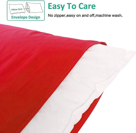 NTBAY Microfiber King Pillowcases, 2 Pack, 20 x 40, Red