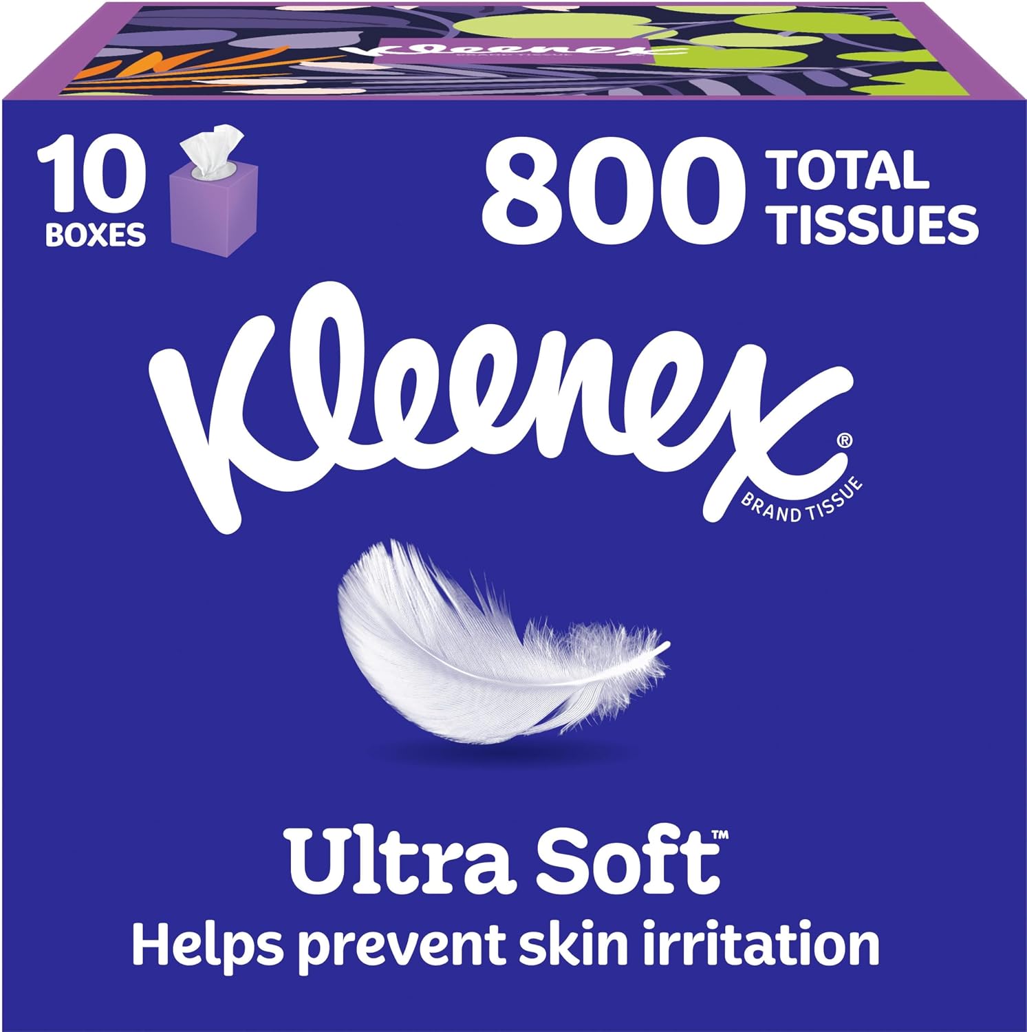 Kleenex Ultra Soft Facial Tissues, 10 Cube Boxes, 80 Tissues per Box