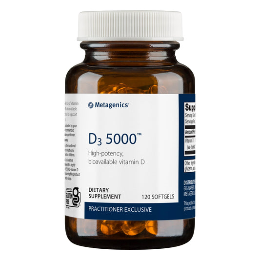 Metagenics D3 5000 - for Immune Support, Bone Health & Heart Health* - High Potency Vitamin D - Non-GMO - Gluten-Free - 120 Softgels