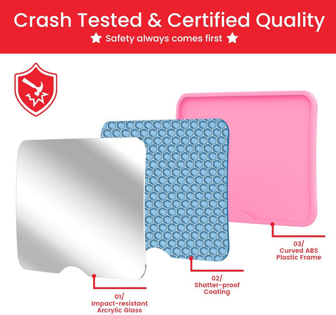 Baby Car Mirror, Safety Car Seat Mirror for Rear Facing Infant Pink