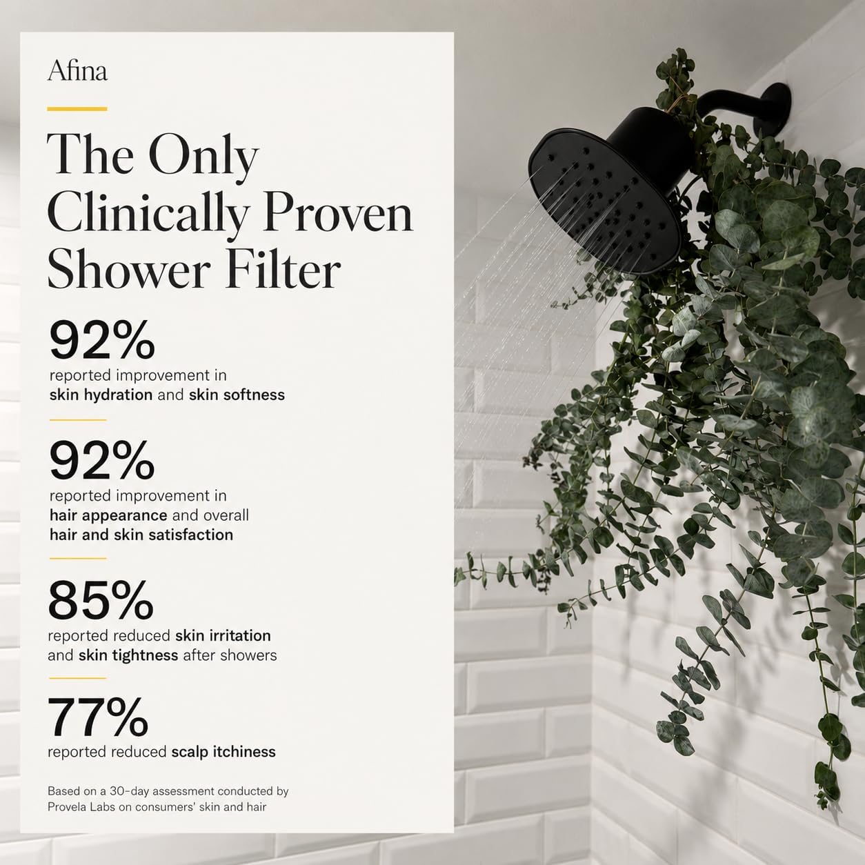Afina Filtered Shower Head, High Pressure Rainfall (Chrome)