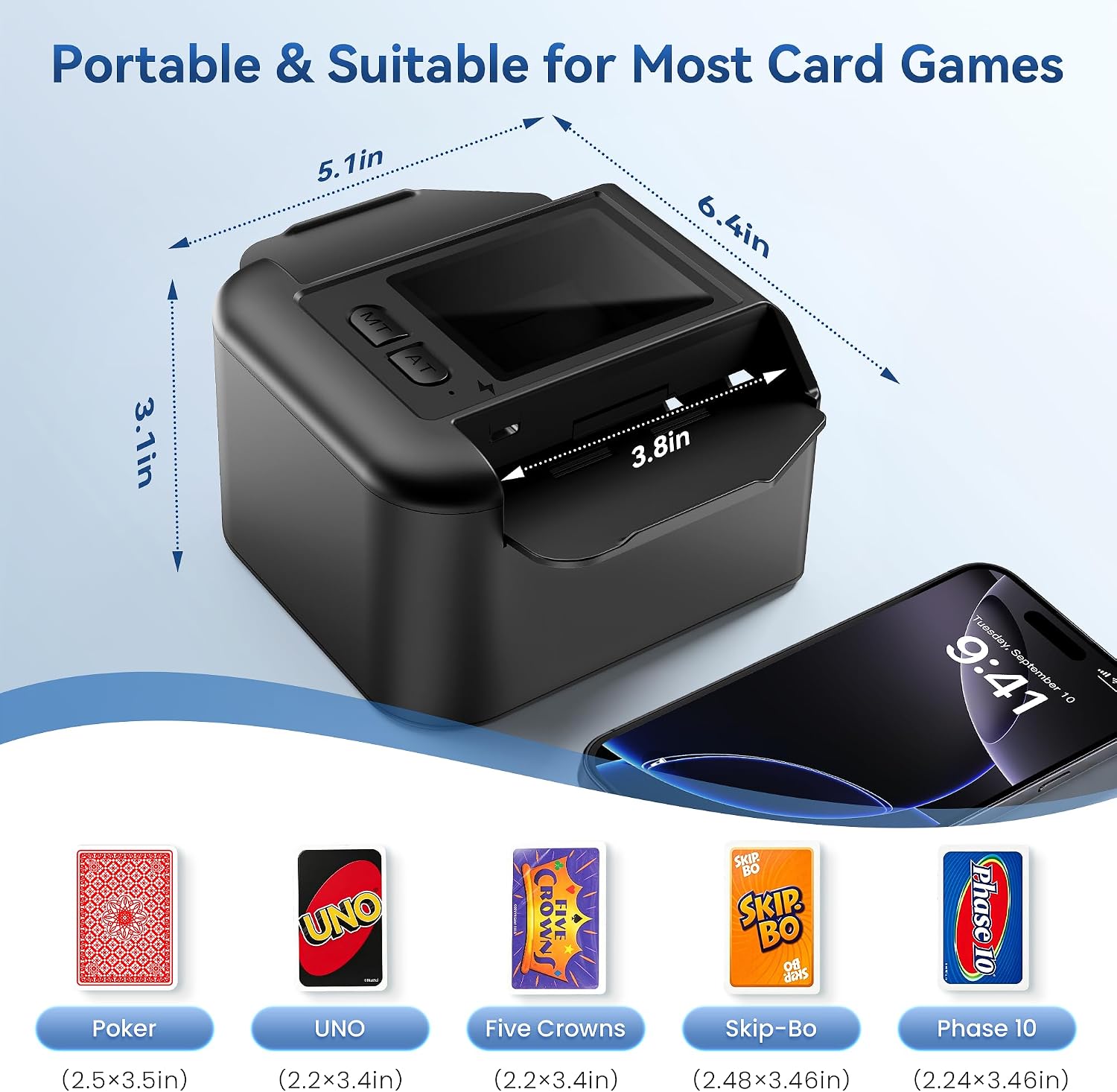 Automatic Card Shuffler, Card Shuffler Machine for 1-2 Decks