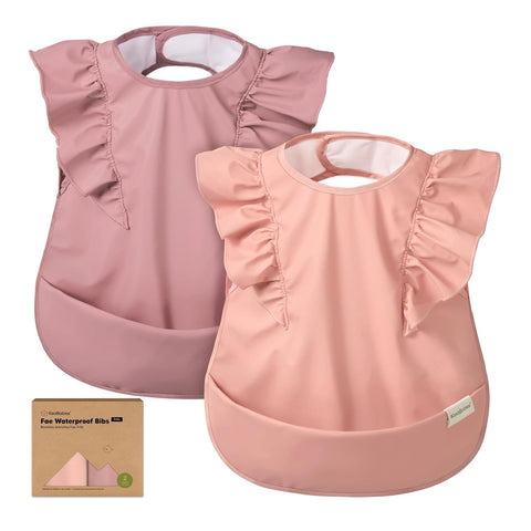 KeaBabies Waterproof Bibs for Baby Girl,Boy, 2-pk Lightweight (Dusk)