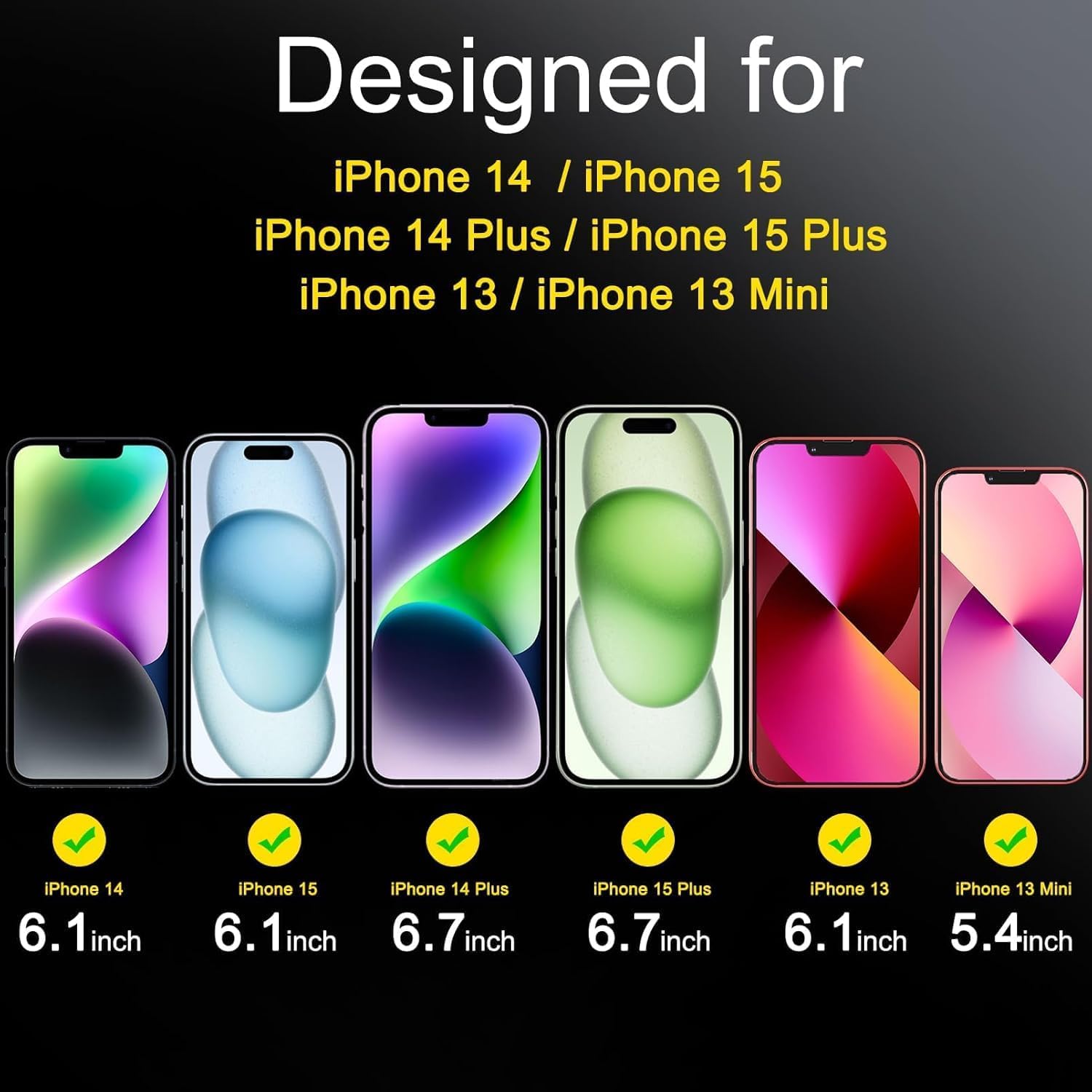 Ferilinso Camera Lens Protector for iPhone 14/15/14 Plus/15 Plus/13/13 Mini