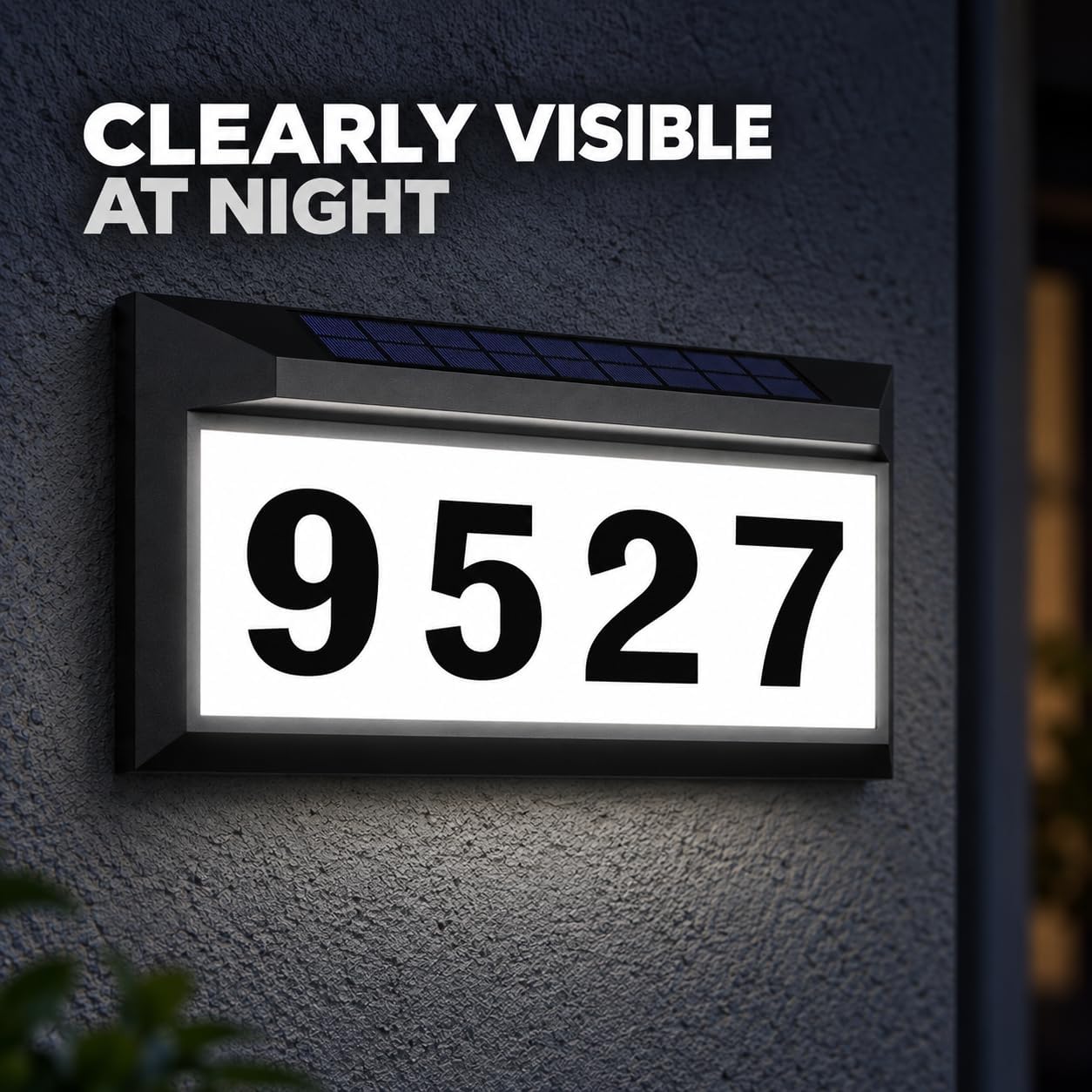 Solar Address Sign, Lighted Address Plaque Outdoor Waterproof, Illuminated Address Numbers, House Numbers for Outside