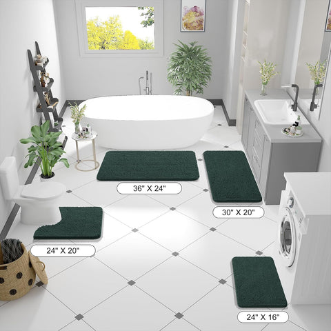 OLANLY Bathroom Runner Rugs 47x17, Extra Soft Absorbent Chenille Bath Rugs