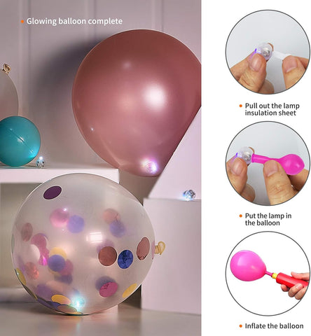 Aogist 100pcs White Balloon Lights,Long Standby Time Waterproof Mini Light,Battery Powered,Round LED Ball Lamp for Latex Balloon Paper Lantern Party Wedding Festival Christmas Halloween Decorative