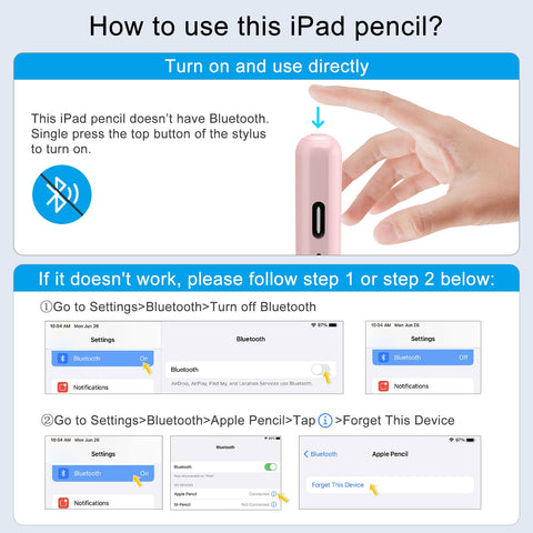 Stylus Pen for iPad, 13 mins Fast Charge for Apple iPad Pencil with Palm Rejection, Compatible with 2018-2024 iPad Air 3/4/5/6, iPad Mini 5/6, iPad 6/7/8/9/10, iPad Pro 11"/12.9"/M4 (Pink)