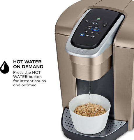 Keurig K-Elite Single Serve K-Cup Pod Coffee Maker, with Strength and Temperature Control, Iced Coffee Capability, 8 to 12oz Brew Size, Programmable, Brushed Gold