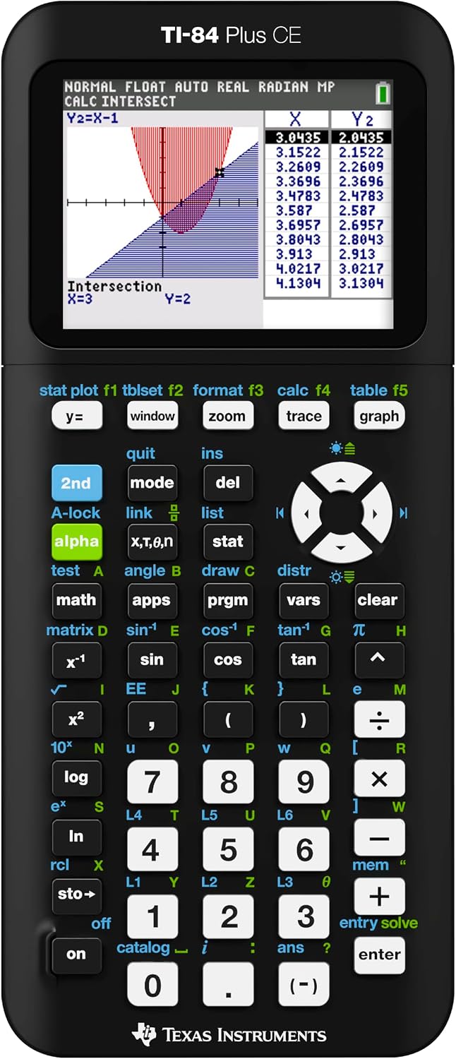 Texas Instruments TI-84 Plus CE Color Graphing Calculator, Black