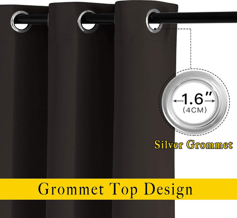 NICETOWN Blackout Curtain Panels 84 inches - Light Reducing Thermal Insulated Solid Grommet Blackout Curtains/Panels/Drapes for Living Room (Set of 2, 66 inches by 84 Inch, Toffee Brown)