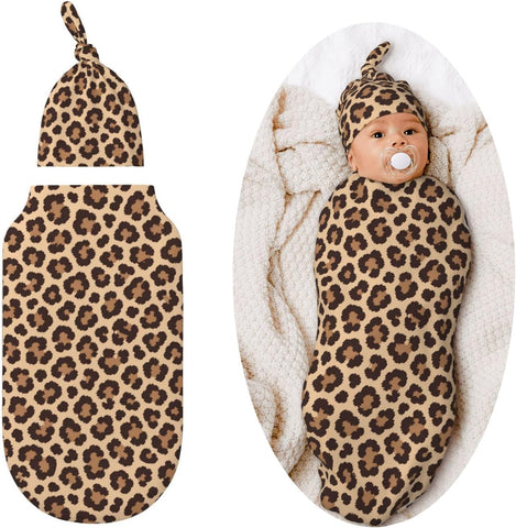 Leopard Swaddle Blankets Soft Receiving Blanket Baby Swaddle Wrap for Baby Girls Boys