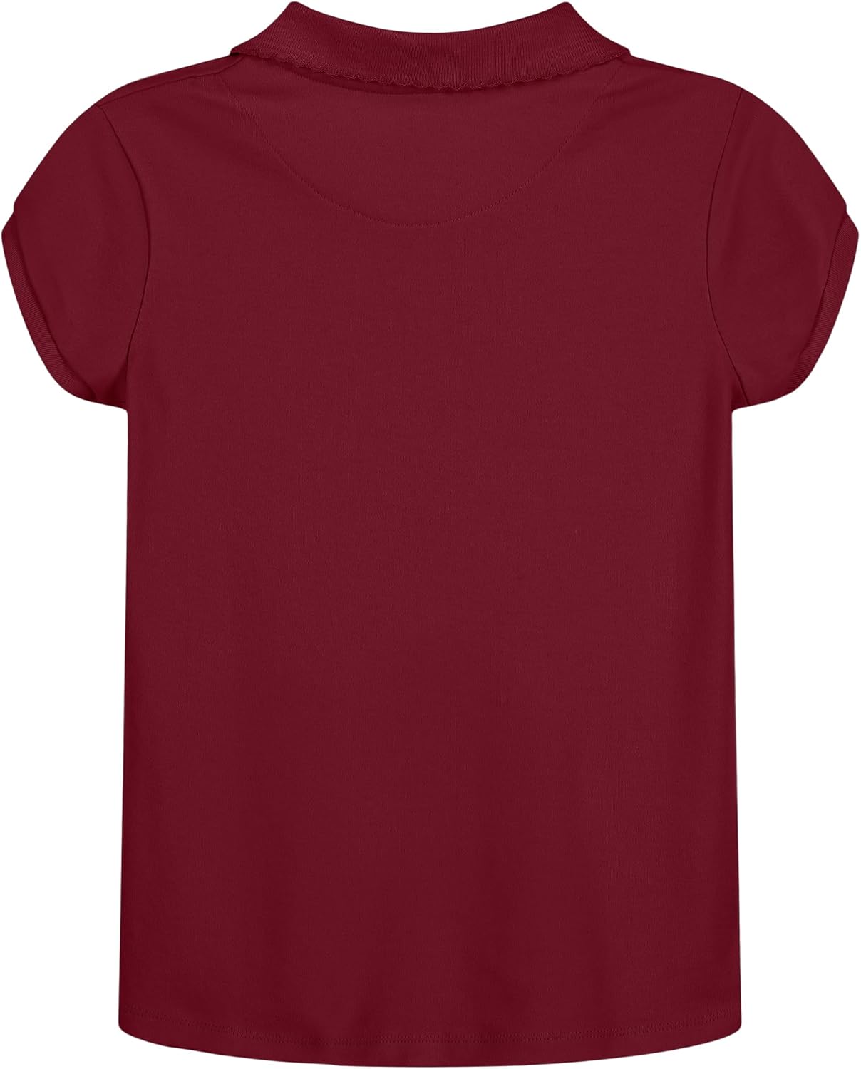Nautica Girls' School Uniform Short Sleeve Polo Shirt, Button Closure, Soft Pique Fabric
