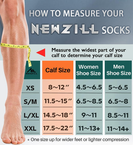 NEWZILL Medical Compression Socks for Women & Men, 20-30 mmHg Knee-High Support for Circulation, All-Day Comfort for Work Travel Running Cycling and Fitness