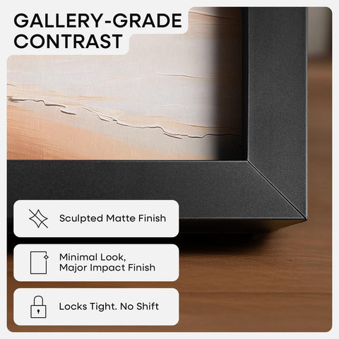 Homeforia 12x16 Black Picture Frame, High-End Metal, 9x12 Mat, Glass