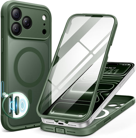 BERFY for iPhone 17 Pro Case, Compatible with MagSafe, Midnight Green