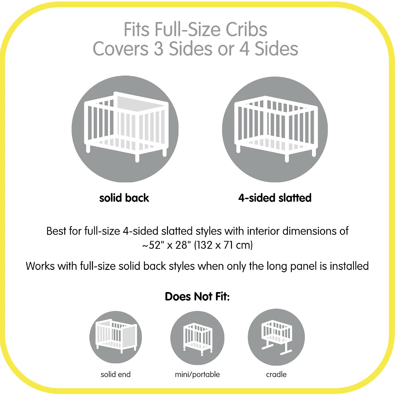 BreathableBaby Breathable Mesh Liner for Full-Size Cribs, Classic 3mm Mesh, White (Size 4FS Covers 3 or 4 Sides)