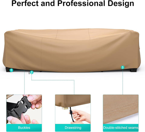 Waterproof Outdoor Patio Furniture Covers 128"L×83"W×28"H Brown