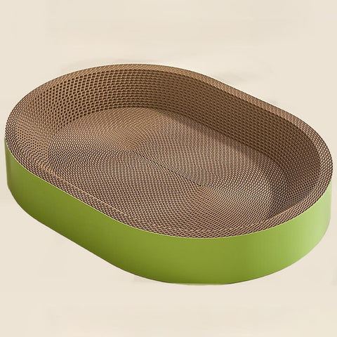 Baoblaze Cat Scratcher Cardboard Scratch Pad Nest Playing Rest Bowl for Small Medium Large Cats Furniture Protector Scratching Board, M Green