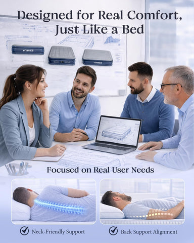 VOSSER Air Mattress Queen with Built-in Pump, Blow up Bed,18" Raised