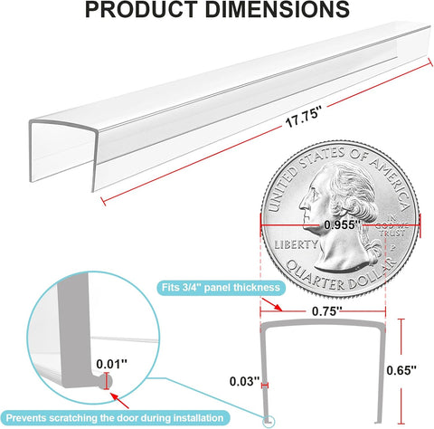 12 Pack 18" Cabinet Door Protector Edge Guard for Kitchen Cabinet & Drawer