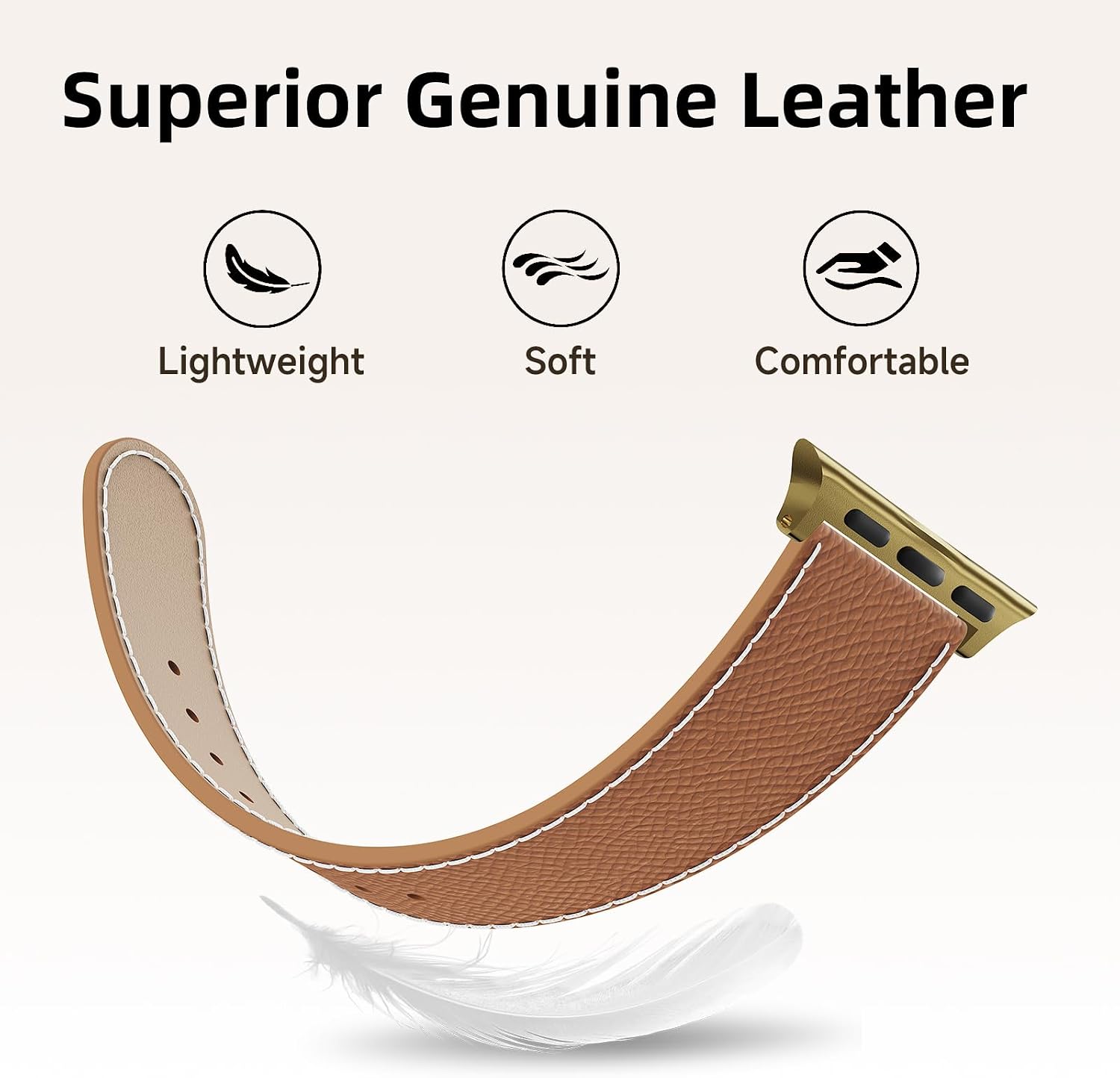 Designer Leather Band for Apple Watch Women with Signature H Buckle