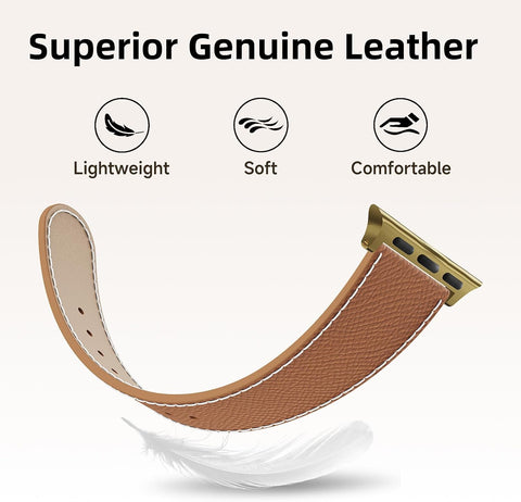 Designer Leather Band for Apple Watch Women with Signature H Buckle