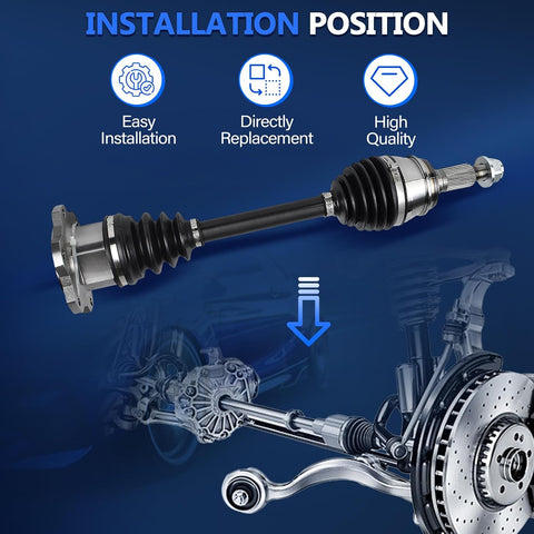 Maxfavor CV Axle Front Fit for 2007 2008 09-2020 Chevy Silverado 1500 Tahoe Cheyenne Avalanche Suburban 1500 & GMC Yukon XL Sierra 1500 & Cadillac Escalade ESV EXT 2007-2020 Left Right CV Joint Shaft