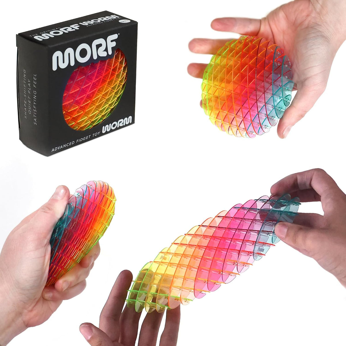 Morf Worm 3D Sensory Figgy Fidget Toy, Rainbow, Small