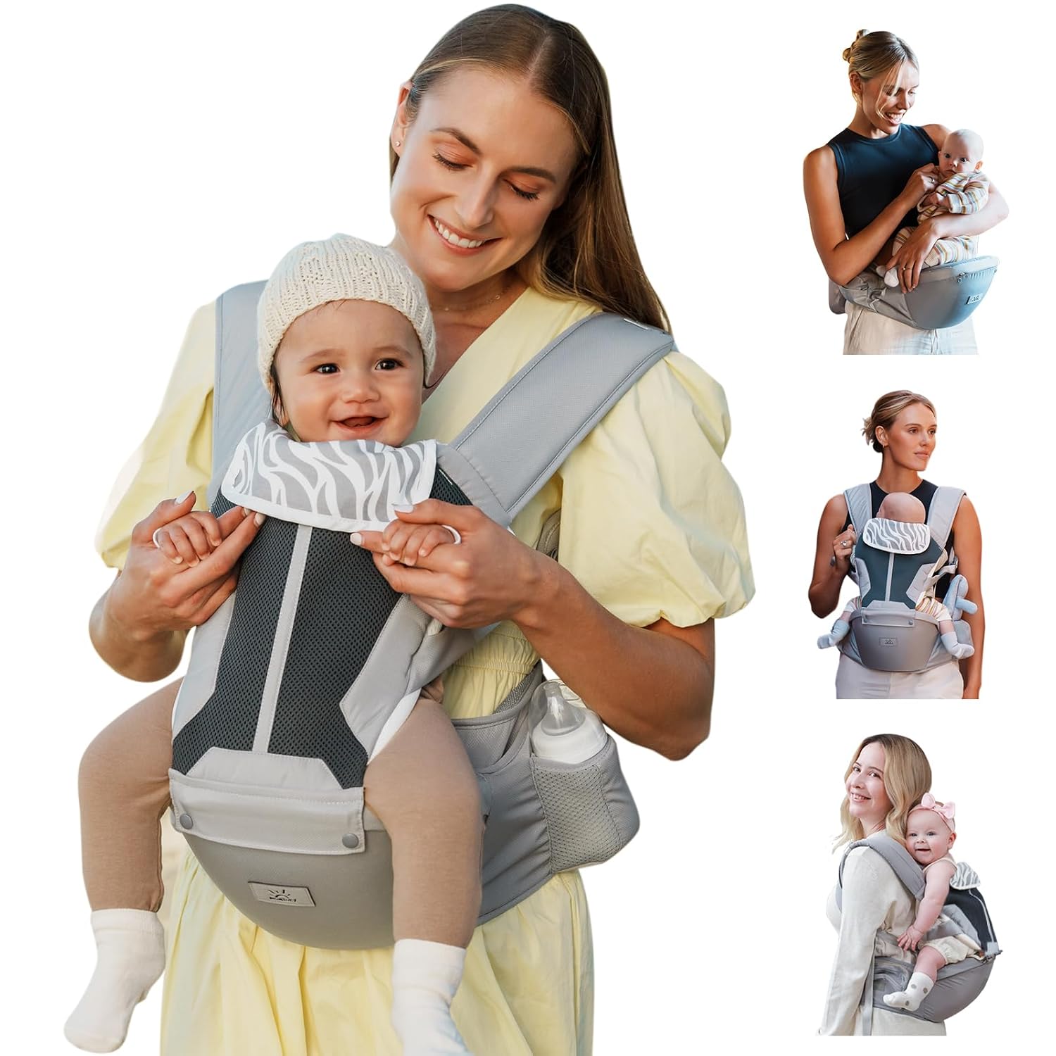 MOMTORY Safety-Certified 6-in-1 Baby Carrier Newborn to Toddler, Grey