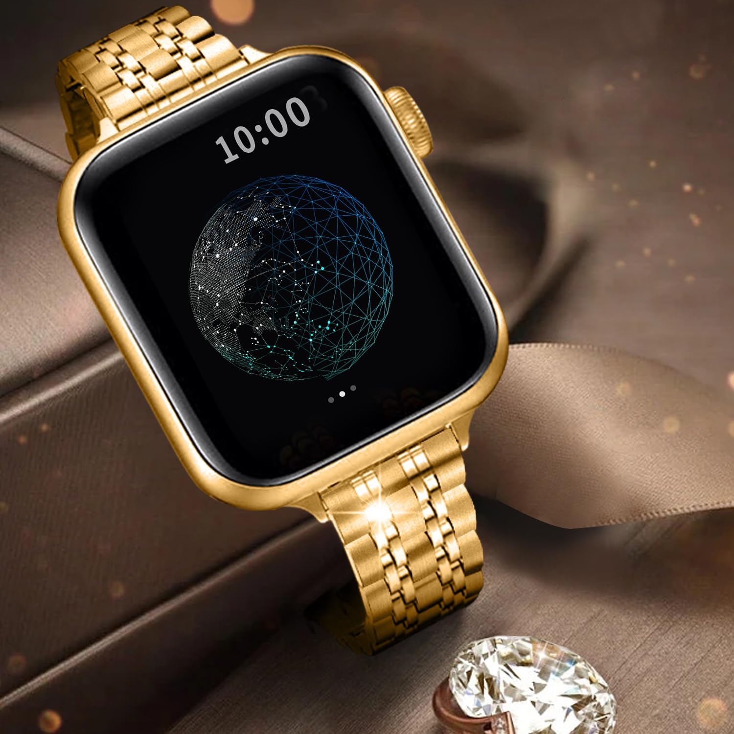 QUNDAXI Slim Watch Band Compatible with Apple Watch 41mm 45mm 42mm 44mm 40mm 38mm Metal Stainless Steel Watchband Suitable for iWatch 11/10/9/8/7/6/5/4/3/2/1/SE Series Women Luxury Strap