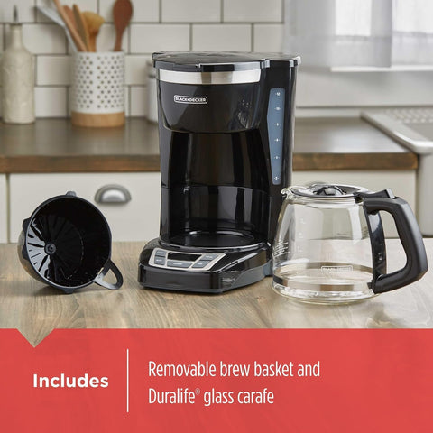 BLACK+DECKER 12-Cup Drip Coffee Maker with Vortex Brewing