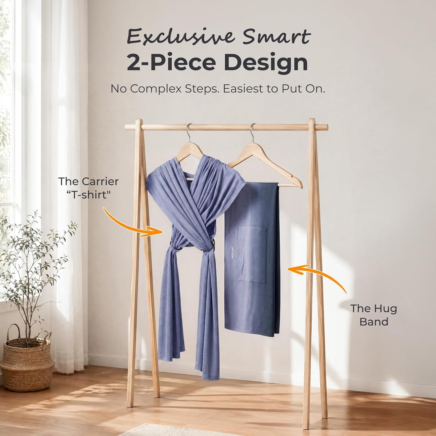 Momcozy Baby Wrap Carrier, Easy-On 2-Piece Design, Newborn to 33 lb