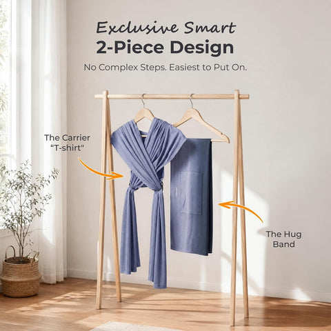 Momcozy Baby Wrap Carrier, Easy-On 2-Piece Design, Newborn to 33 lb