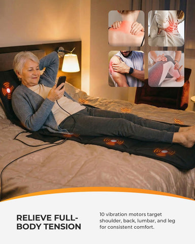 CooCoCo Full Body Massage Mat with Enhanced Heat, Vibration, 66.5"x17.3"