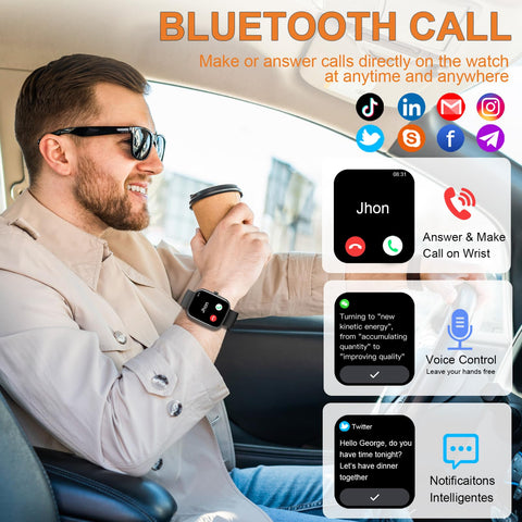 Smart Watch, 1.91" Smartwatch for Men Women (Answer/Make Call), Fitness Tracker with 100+ Sport Modes, IP68 Waterproof, Heart Rate/Sleep/Spo2 Monitor, Pedometer, Activity Tracker for Android iOS