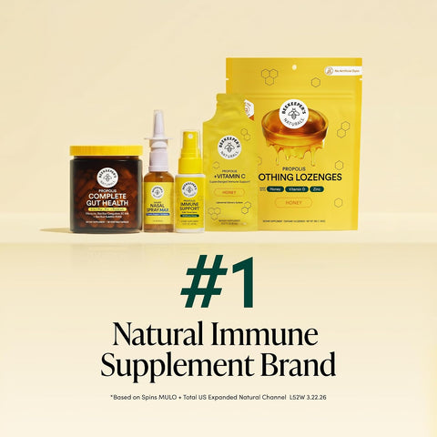 Beekeeper's Naturals Propolis Throat Spray for Daily Immune Support 1oz 2pk