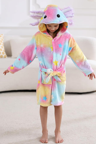 DELEY Unisex Boys Girls Bathrobes Toddler Hooded Robes Kids Sleepwear