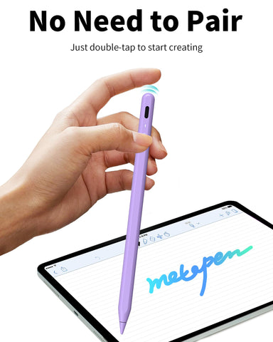 Metapen Pencil A8 Compatible with iPad 2018-2024, 2X Faster Charge, Tilt Sensitivity Stylus Pen Compatible with Apple iPad 10th~6th Gen, iPad Pro 12.9/11/13-inch, iPad Air 3-6, iPad Mini 5/6, Purple