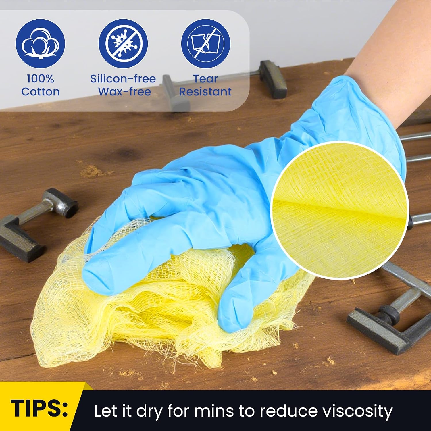 CAREGY 48Pcs Tack Cloth for Removing Dust from Woodworking