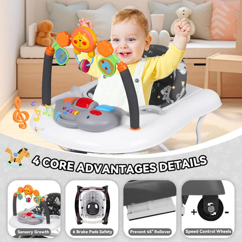5 in 1 Foldable Baby Walker for Boys Girls Infant 6-12 Months