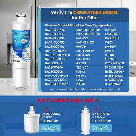 ICEPURE Water Filter Replacement for Samsung DA29-00020B HAF-CIN/EXP 3 Pack