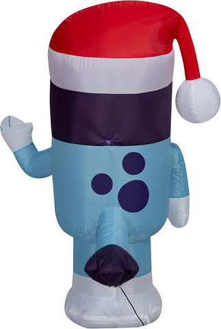 Gemmy 3.5 FT Bluey Christmas Inflatable with Santa Hat – Lighted Airblown Blow Up Outdoor Yard Decoration